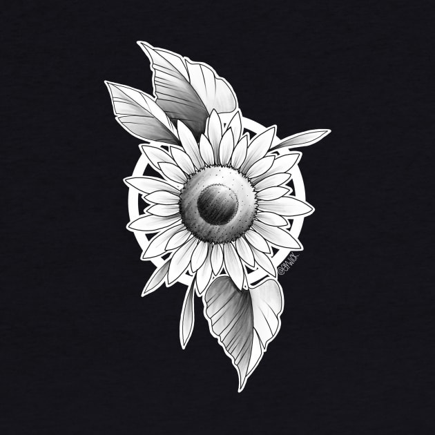 sunflower <3 (black and grey) by elywick